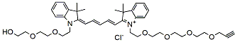 Molecular structure of the compound: N-(hydroxy-PEG2)-N-(propargyl-PEG4)-Cy5