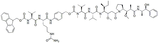 Molecular structure of the compound: Fmoc-Val-Cit-PAB-MMAE