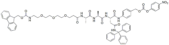 Molecular structure of the compound: Fmoc-PEG3-Ala-Ala-Asn(Trt)-PAB-PNP