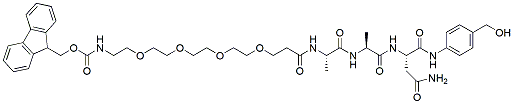 Molecular structure of the compound: Fmoc-PEG4-Ala-Ala-Asn-PAB