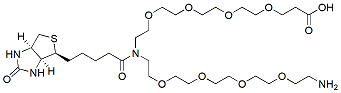 Molecular structure of the compound: N-(Amino-PEG4)-N-Biotin-PEG4-acid