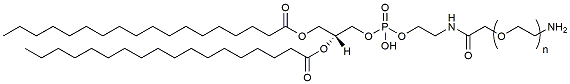 Molecular structure of the compound: DSPE-PEG-Amine sodium salt, MW 5,000