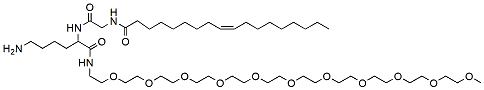 Molecular structure of the compound: Oleoyl-Gly-Lys-(m-PEG11)-NH2