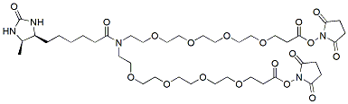 Molecular structure of the compound: N-Desthiobiotin-N-bis(PEG4-NHS ester)
