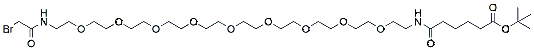 Molecular structure of the compound: 17-(Bromoacetamido-PEG9-ethylcarbamoyl)pentanoic t-butyl ester