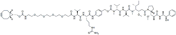 Molecular structure of the compound: endo-BCN-PEG4-Val-Cit-PAB-MMAE
