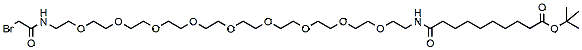 Molecular structure of the compound: 17-(Bromoacetamido-PEG9-ethylcarbamoyl)nonanoic t-butyl ester