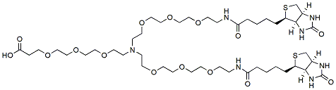 Molecular structure of the compound: N-(acid-PEG3)-N-bis(PEG3-biotin)
