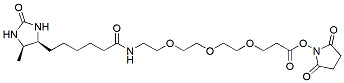 Molecular structure of the compound: Desthiobiotin-PEG3-NHS ester