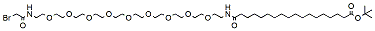 Molecular structure of the compound: 17-(Bromoacetamido-PEG9-ethylcarbamoyl)heptadecanoic t-butyl ester