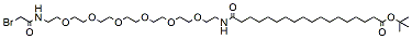 Molecular structure of the compound: 17-(Bromoacetamido-PEG6-ethylcarbamoyl)heptadecanoic t-butyl ester
