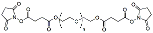 Molecular structure of the compound: PEG-bis-Succinimidyl Succinate, MW 3,400
