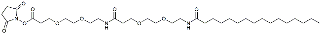 Molecular structure of the compound: Palmitamide-PEG2-amide-PEG2-NHS ester