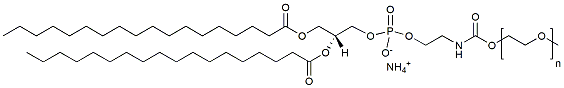 Molecular structure of the compound: m-PEG-DSPE ammonium salt, MW 550