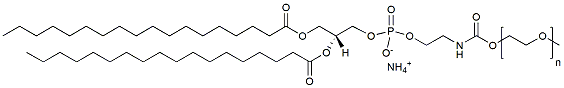 Molecular structure of the compound: m-PEG-DSPE ammonium salt, MW 1,000