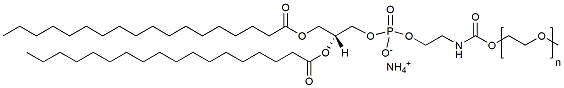 Molecular structure of the compound: m-PEG-DSPE ammonium salt, MW 2,000