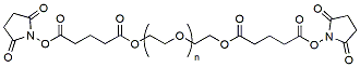 Molecular structure of the compound: PEG-bis-Succinimidyl Oxyglutaryl, MW 3,400