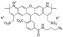 Molecular structure of the compound: BP Fluor 568 azide, 6-isomer