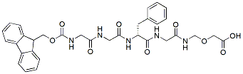 Molecular structure of the compound: Fmoc-Gly-Gly-L-Phe-N-[(carboxymethoxy)methyl]Glycinamide