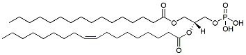 Molecular structure of the compound: 1-Palmitoyl-2-Oleoyl-sn-glycero-3-PA (solution in chloroform)