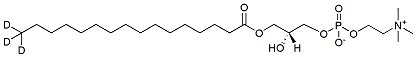 Molecular structure of the compound: 1-Palmitoyl-d3-2-hydroxy-sn-glycero-3-PC