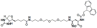 Molecular structure of the compound: Fmoc-Asp(biotinyl-PEG)-OH