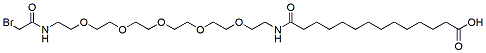 Molecular structure of the compound: 14-(Bromoacetamido-PEG5-ethylcarbamoyl)tridecanoic acid