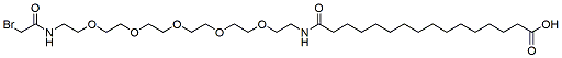 Molecular structure of the compound: 16-(Bromoacetamido-PEG5-ethylcarbamoyl)pentadecanoic acid