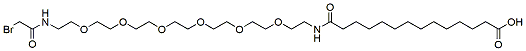 Molecular structure of the compound: 14-(Bromoacetamido-PEG6-ethylcarbamoyl)tridecanoic acid
