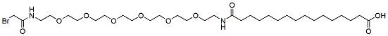 Molecular structure of the compound: 16-(Bromoacetamido-PEG6-ethylcarbamoyl)pentadecanoic acid