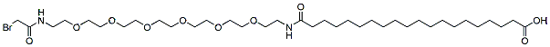 Molecular structure of the compound: 20-(Bromoacetamido-PEG6-ethylcarbamoyl)nonadecanoic acid