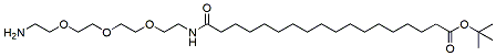 Molecular structure of the compound: 18-(Amine-PEG3-ethylcarbamoyl)heptadecanoic-t-butyl ester