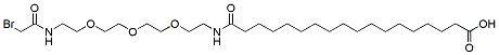 Molecular structure of the compound: 18-(Bromoacetamido-PEG3-ethylcarbamoyl)heptadecanoic acid