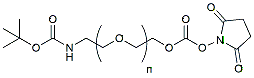 Molecular structure of the compound: t-Boc-N-amido-PEG-Succinimidyl Carbonate, MW 2,000
