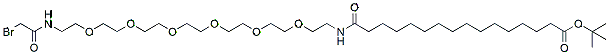 Molecular structure of the compound: 16-(Bromoacetamido-PEG6-ethylcarbamoyl)pentadecanoic-t-butyl ester