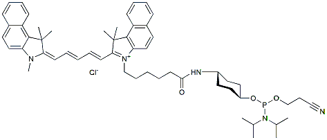 Molecular structure of the compound: Cyanine5.5 phosphoramidite, 5-terminal