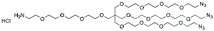 Molecular structure of the compound: 2,3,4-(PEG4-Azide)-1-(PEG4-Amine)methane HCl salt