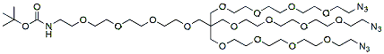Molecular structure of the compound: 2,3,4-(PEG4-Azide)-1-(PEG4-N-Boc)methane