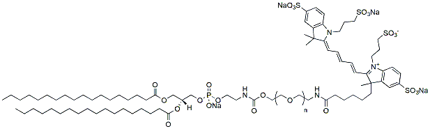 Molecular structure of the compound: DSPE-PEG-Fluor 647, MW 5,000