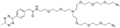 Molecular structure of the compound: N-(Methyltetrazine-PEG2)-N-bis(PEG3-azide)