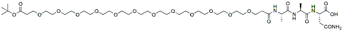 Molecular structure of the compound: t-Butoxycarbonyl-PEG12-Ala-Ala-Asn