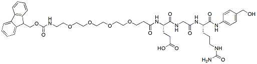 Molecular structure of the compound: Fmoc-PEG4-Glu-Gly-Cit-PAB-OH
