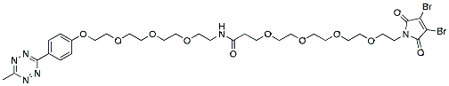 Molecular structure of the compound: Methyltetrazine-PEG3-Amido-PEG4-Mal-3,4-Dibromo
