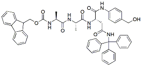 Molecular structure of the compound: Fmoc-ala-ala-asn(trt)-pab