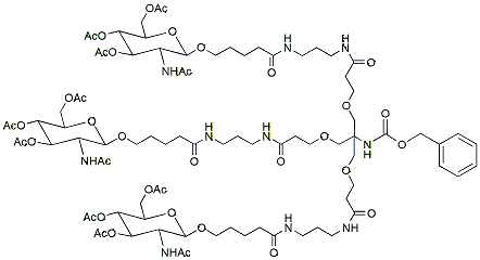 Molecular structure of the compound: Tri-GalNAc(OAc)3 Cbz