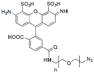 Molecular structure of the compound: Azide-PEG-Fluor 488, MW 2,000