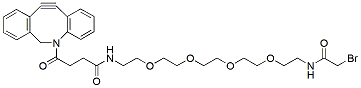 Molecular structure of the compound: Bromoacetamido-PEG4-amido-DBCO