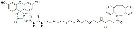 Molecular structure of the compound: Fluorescein-PEG4-DBCO