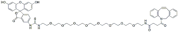 Molecular structure of the compound: Fluorescein-PEG8-DBCO