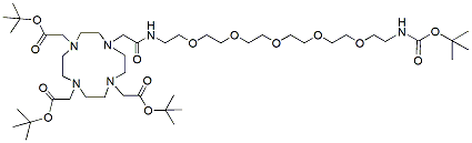 Molecular structure of the compound: DOTA-(t-Butyl)3-PEG5-amido-N-t-Boc